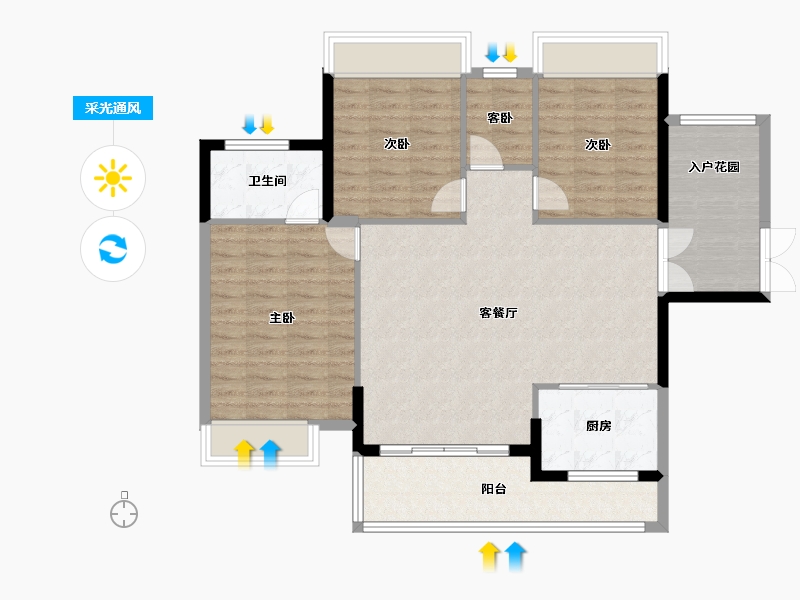 贵州省-黔东南苗族侗族自治州-学府人家-102.00-户型库-采光通风