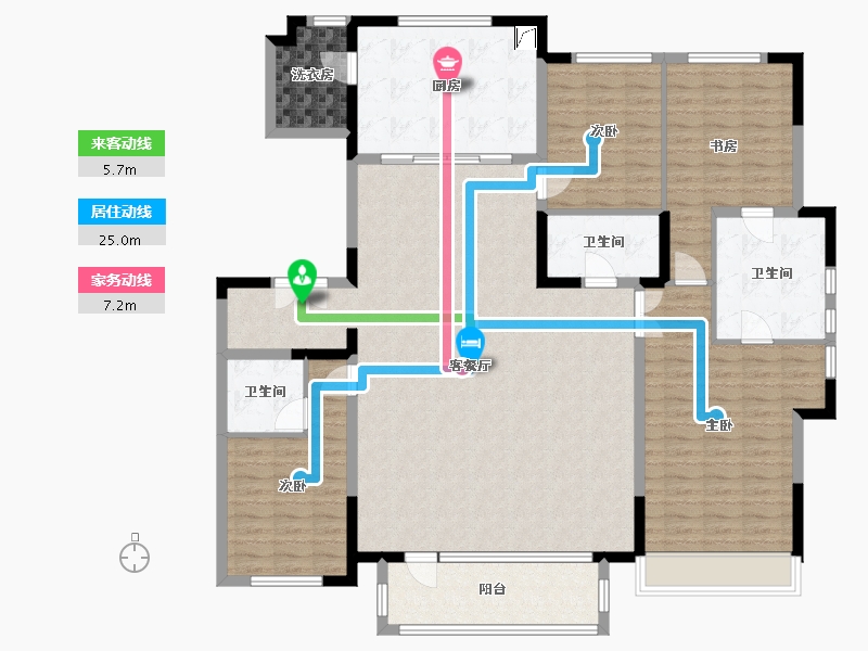 吉林省-吉林市-万科莱茵小镇-165.33-户型库-动静线