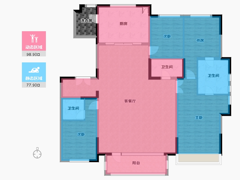 吉林省-吉林市-万科莱茵小镇-165.33-户型库-动静分区