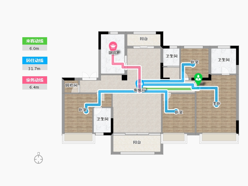 河北省-秦皇岛市-桂园·静雅芳庭-147.37-户型库-动静线