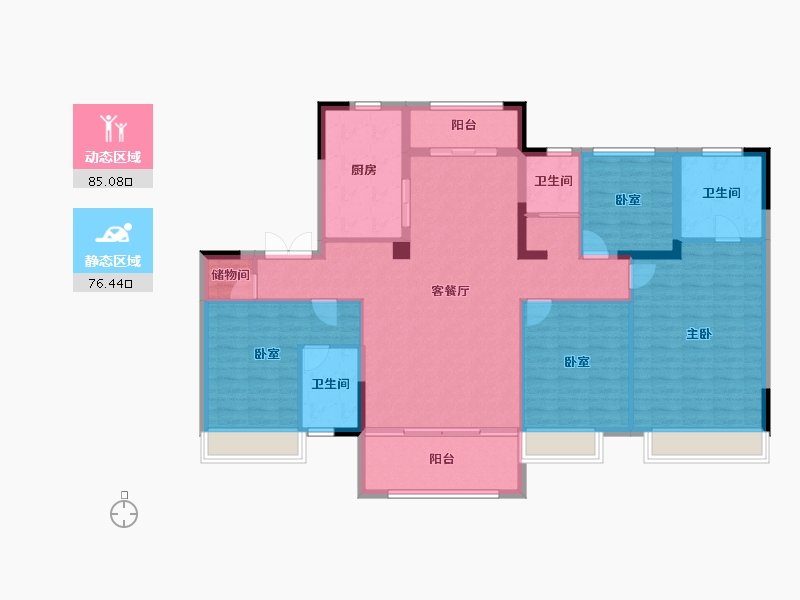 河北省-秦皇岛市-桂园·静雅芳庭-147.37-户型库-动静分区