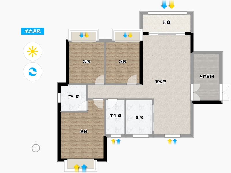 贵州省-黔东南苗族侗族自治州-学府人家-101.48-户型库-采光通风