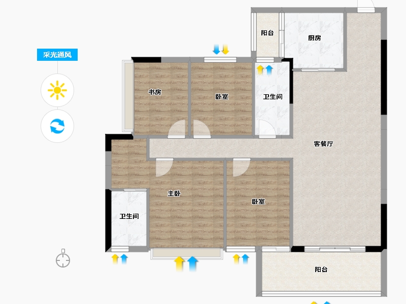 广西壮族自治区-河池市-兰郡华府-117.90-户型库-采光通风