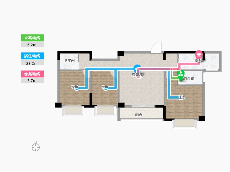 福建省-莆田市-凤达南湖佳园-87.27-户型库-动静线