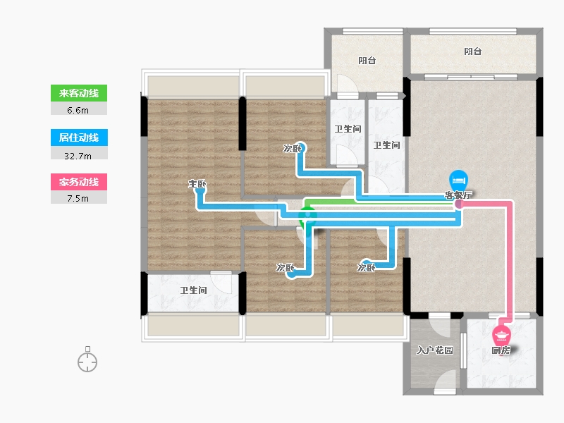 广东省-清远市-清新·凯旋门-130.01-户型库-动静线