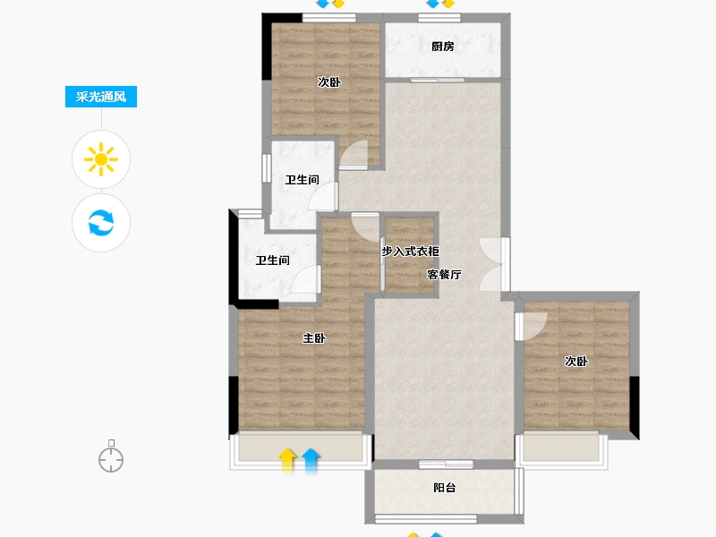 河南省-商丘市-绿锦·蘭园-93.60-户型库-采光通风