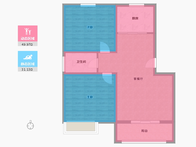 江苏省-连云港市-福居·新天地-72.67-户型库-动静分区