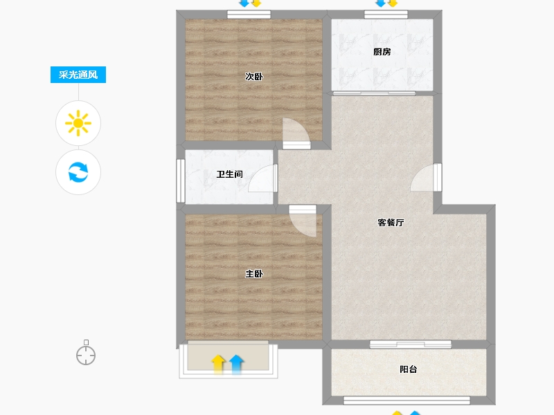 江苏省-连云港市-福居·新天地-72.67-户型库-采光通风