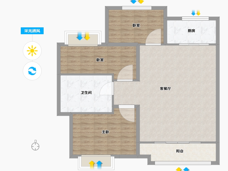 山东省-济宁市-绿郡公馆-100.66-户型库-采光通风