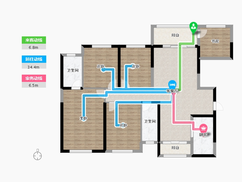 广西壮族自治区-玉林市-世客城九龙上园-127.31-户型库-动静线