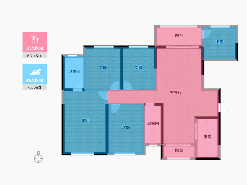 广西壮族自治区-玉林市-世客城九龙上园-127.31-户型库-动静分区