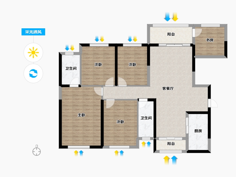 广西壮族自治区-玉林市-世客城九龙上园-127.31-户型库-采光通风