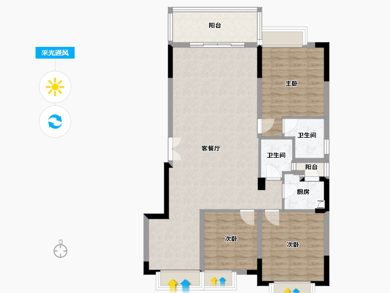 四川省-成都市-堰山和畔-110.00-户型库-采光通风