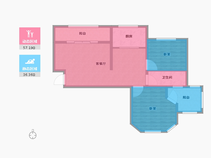 山东省-烟台市-万豪伊顿-84.01-户型库-动静分区