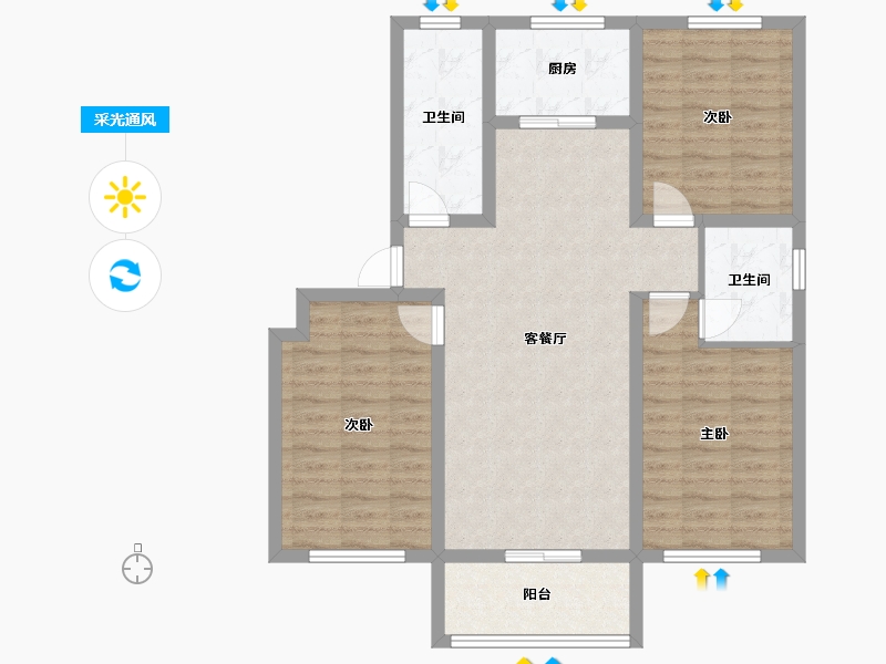 山西省-运城市-鸿福家园-90.03-户型库-采光通风