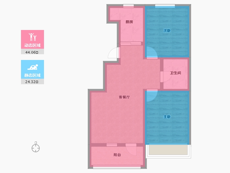 河北省-秦皇岛市-万科拾光海湾-60.01-户型库-动静分区