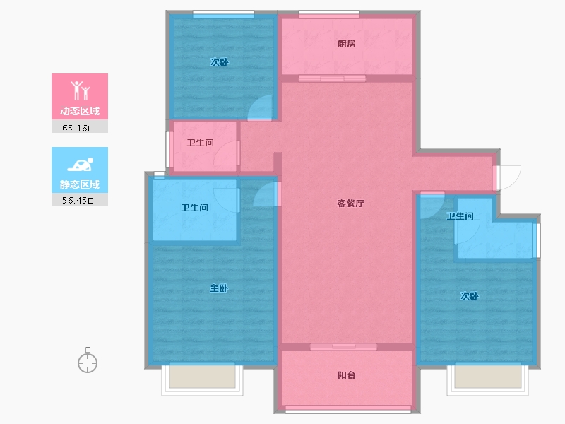 山东省-菏泽市-水发嘉善壹号-108.96-户型库-动静分区