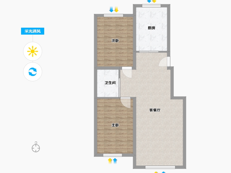 吉林省-长春市-澜溪湾-78.60-户型库-采光通风