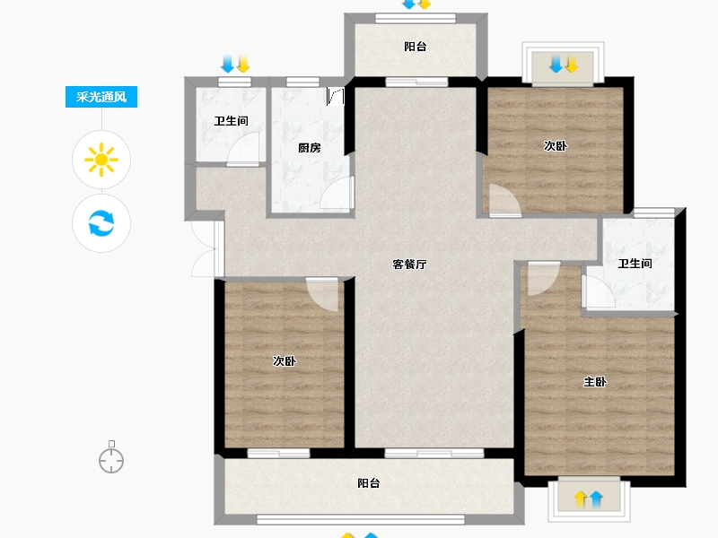 山东省-菏泽市-富邦历山湾​-104.01-户型库-采光通风