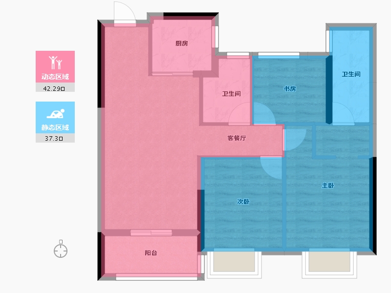 浙江省-嘉兴市-绿城华景川蘭园-70.80-户型库-动静分区