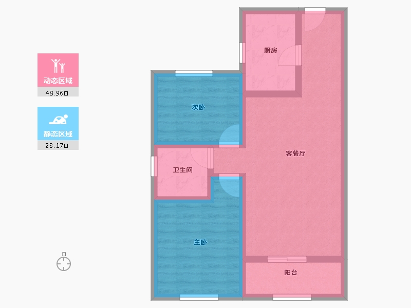 河北省-唐山市-熙湖九里-63.29-户型库-动静分区