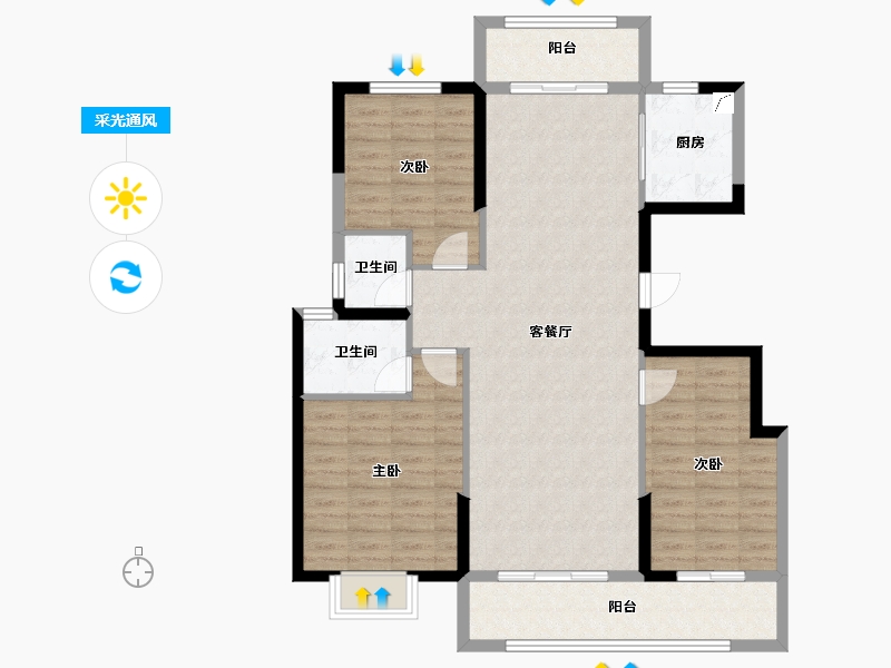 山东省-菏泽市-富邦历山湾​-103.20-户型库-采光通风