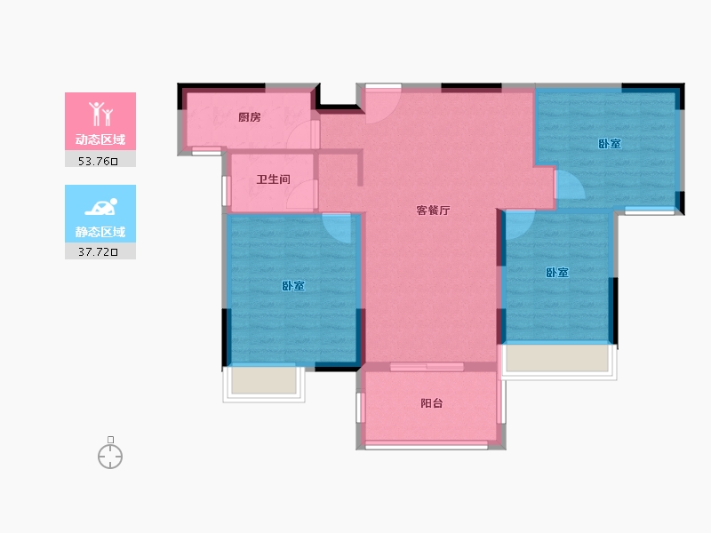 湖北省-荆门市-洋丰·凤凰香醍-82.40-户型库-动静分区