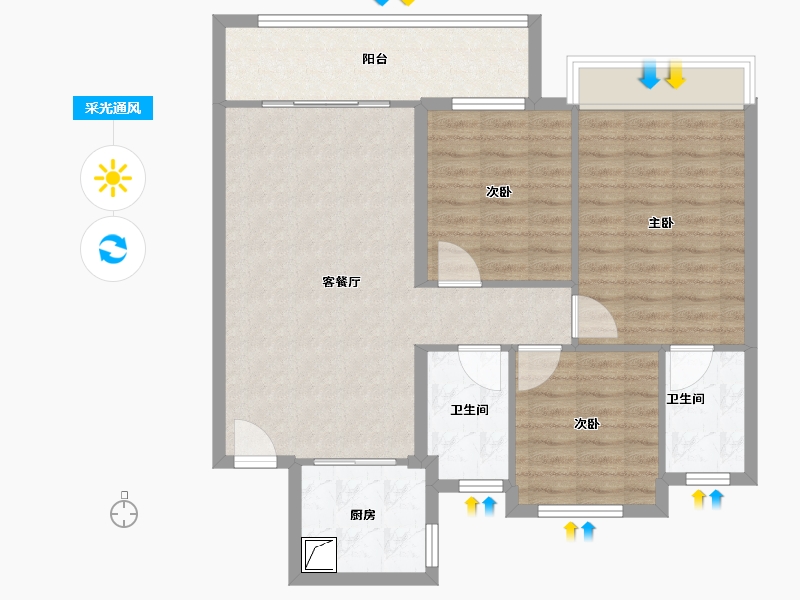 云南省-昭通市-合景泰富·云湖天境-89.00-户型库-采光通风