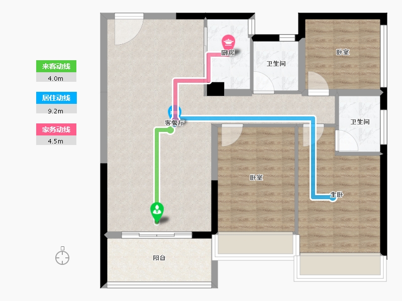 广西壮族自治区-贵港市-鑫炎凤凰城-87.50-户型库-动静线