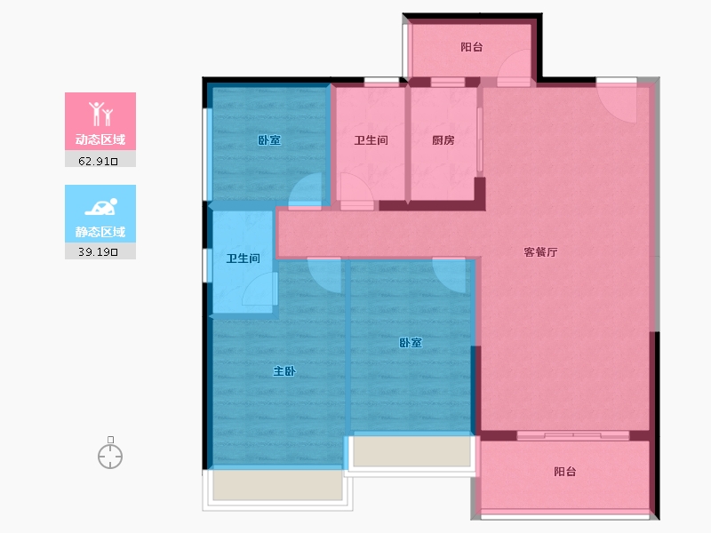 广西壮族自治区-贵港市-鑫炎凤凰城-91.61-户型库-动静分区