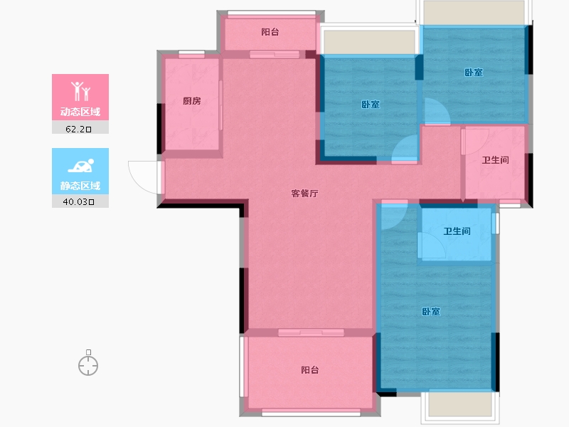 湖北省-荆门市-洋丰·凤凰香醍-90.97-户型库-动静分区