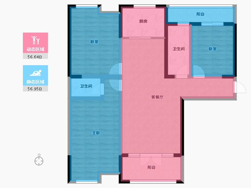 湖北省-咸宁市-九重锦·揽月公馆-100.28-户型库-动静分区