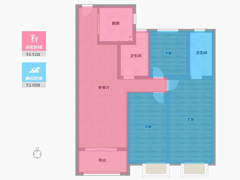 江苏省-连云港市-韵湖澜湾-92.80-户型库-动静分区