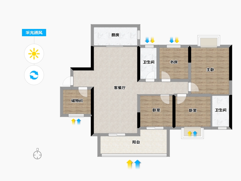 贵州省-黔西南布依族苗族自治州-德嘉花园-106.34-户型库-采光通风