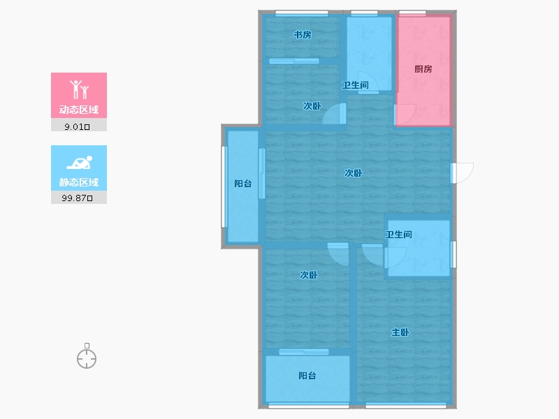 山东省-泰安市-东岳广场-96.96-户型库-动静分区