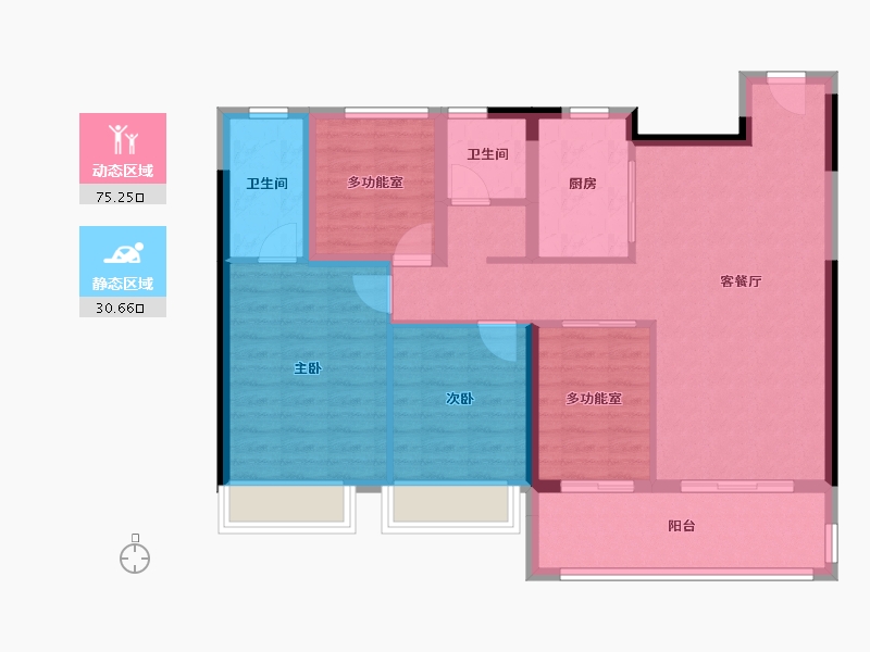 湖南省-长沙市-南崇九颂|江山印-105.00-户型库-动静分区