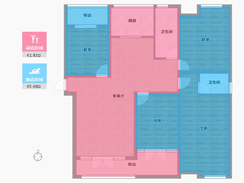 湖北省-咸宁市-九重锦·揽月公馆-113.71-户型库-动静分区