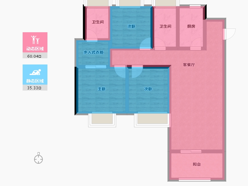 湖北省-荆州市-中建·荆州之星-83.38-户型库-动静分区