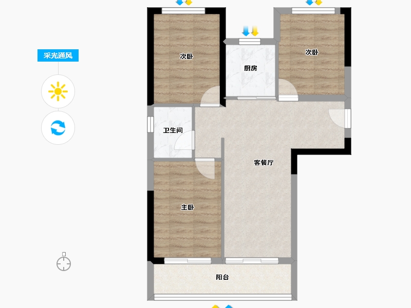 福建省-莆田市-铜锣湾万达广场-68.67-户型库-采光通风