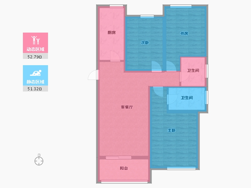 山东省-泰安市-东岳广场-92.86-户型库-动静分区