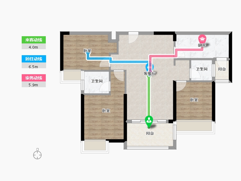 湖北省-荆门市-洋丰·象山玉园-81.09-户型库-动静线