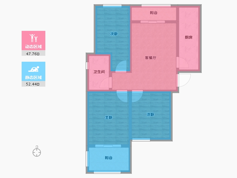 山东省-济宁市-水韵城-88.92-户型库-动静分区