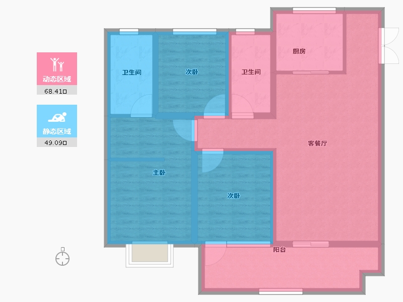 山东省-临沂市-阜丰澜岸-104.90-户型库-动静分区