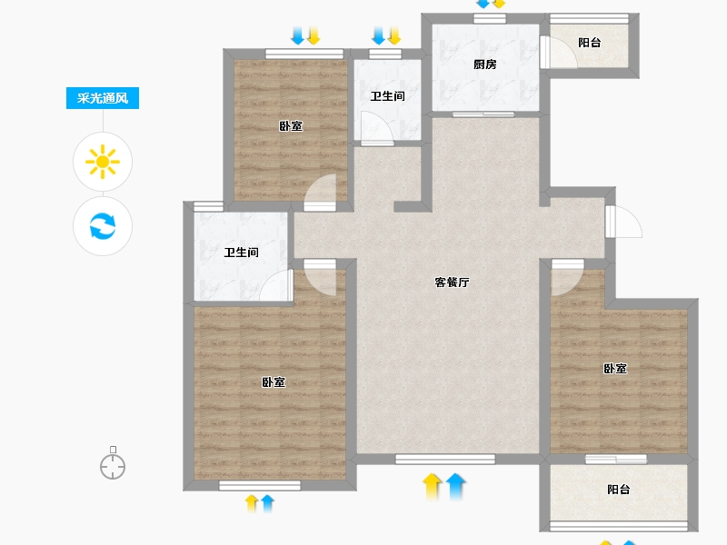 山东省-潍坊市-北斗山河城-100.00-户型库-采光通风