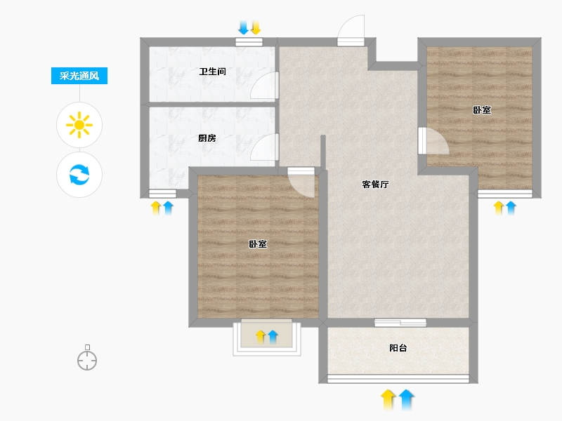 山东省-潍坊市-九州方园国际-76.24-户型库-采光通风