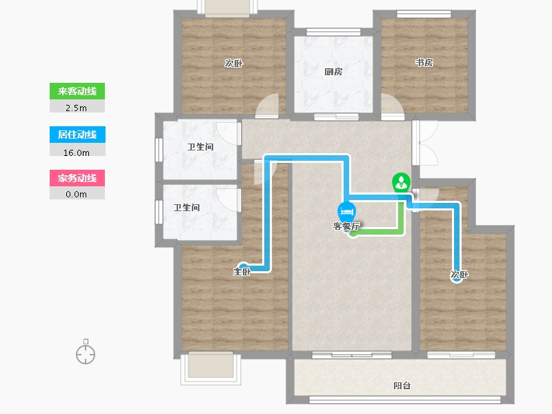 安徽省-黄山市-鑫基·尚紫台-101.60-户型库-动静线