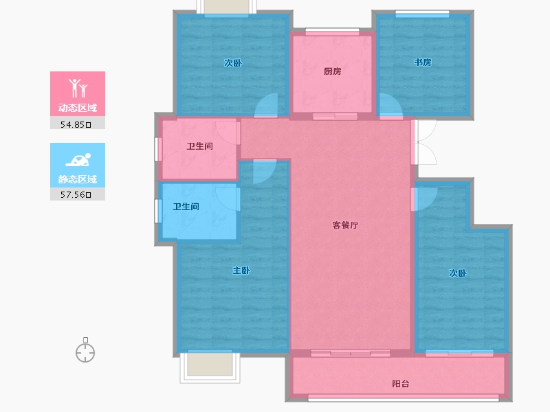 安徽省-黄山市-鑫基·尚紫台-101.60-户型库-动静分区