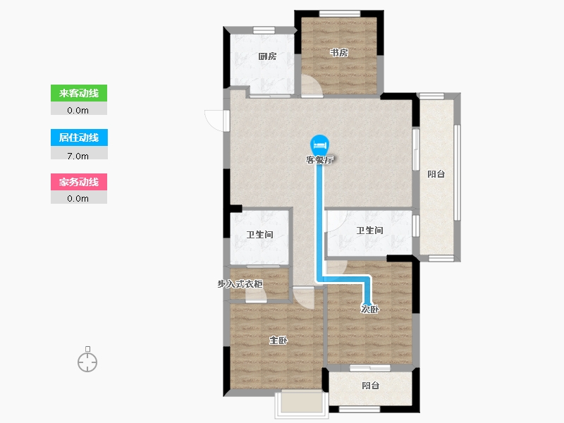 浙江省-嘉兴市-绿城华景川蘭园-90.45-户型库-动静线