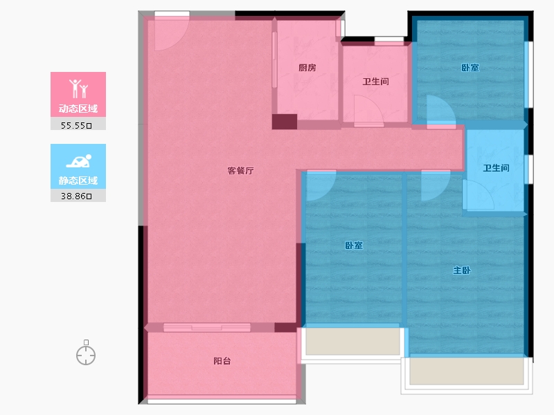 广西壮族自治区-贵港市-鑫炎凤凰城-84.88-户型库-动静分区