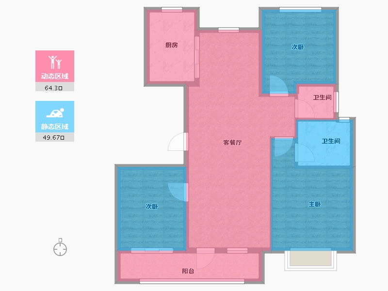 山东省-潍坊市-鲁商首府-103.21-户型库-动静分区